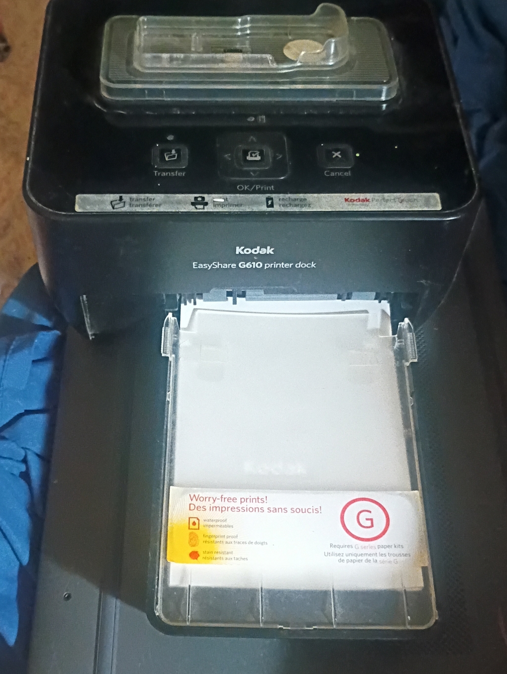 Kodak Black Photo Printer Dock with White Tray